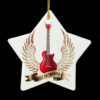Keep On Rocking Electric Guitar Wings Ceramic Ornament - Image 2
