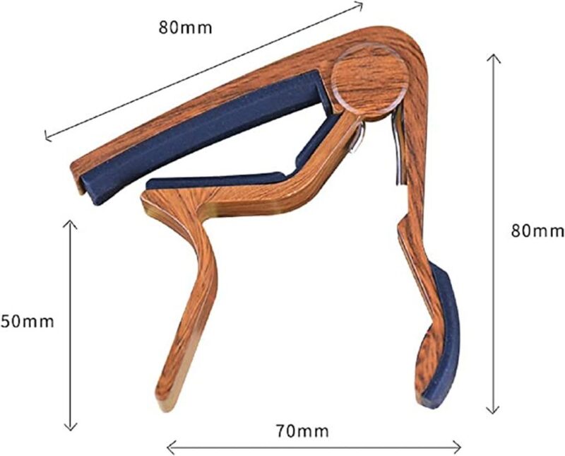 Guitar Capo, 2 Pack Wood Grain Metal Capo for Acoustic Electric Bass Ukulele Guitar Banjo with 2pcs Guitar Picks - Image 2