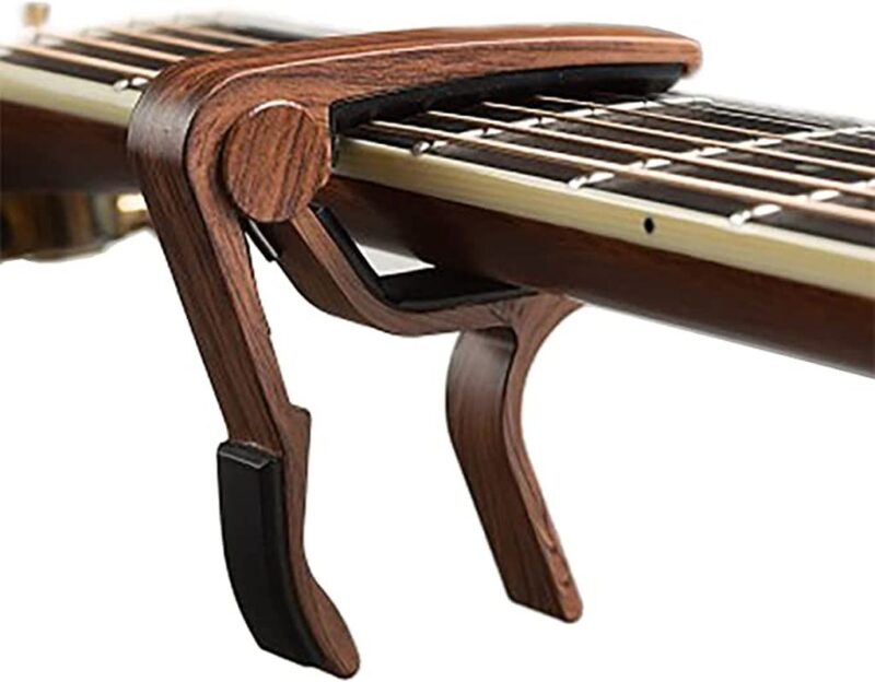 Guitar Capo, 2 Pack Wood Grain Metal Capo for Acoustic Electric Bass Ukulele Guitar Banjo with 2pcs Guitar Picks - Image 4