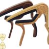 Guitar Capo, 2 Pack Wood Grain Metal Capo for Acoustic Electric Bass Ukulele Guitar Banjo with 2pcs Guitar Picks