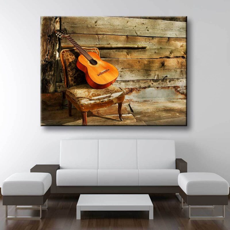 "Lonely Guitar" Canvas Print - 24"x32"