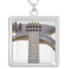 Electric Bass Guitar Silver Plated Necklace - Image 4