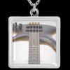 Electric Bass Guitar Silver Plated Necklace