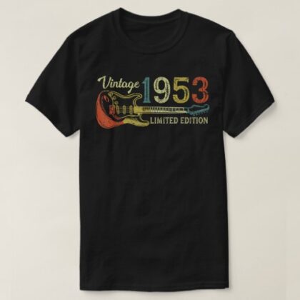 Funny 1953 birthday gift for men Guitar Lover 69th T-Shirt