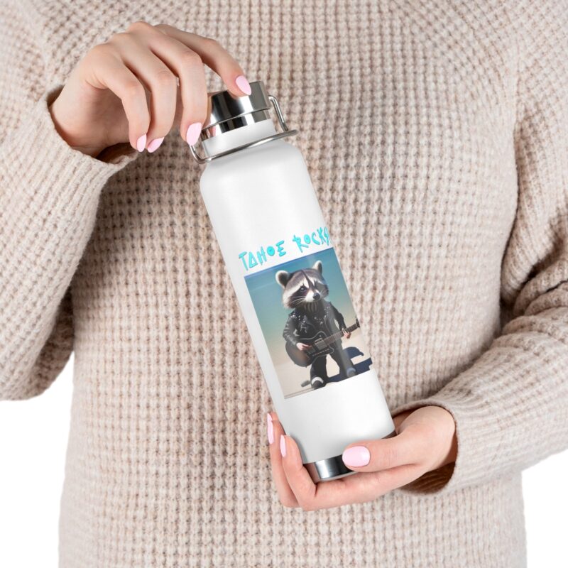 Tahoe Rocks! Raccoon - Copper Vacuum Insulated Bottle, 22oz - Image 7