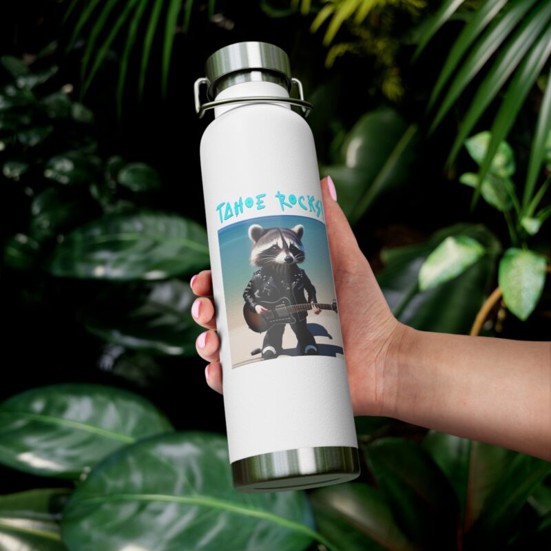 Tahoe Rocks! Raccoon - Copper Vacuum Insulated Bottle, 22oz - Image 8