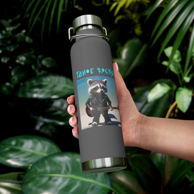 Tahoe Rocks! Raccoon - Copper Vacuum Insulated Bottle, 22oz - Image 14
