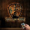 Custom Guitar Pick Metal Sign Wall Art with/without LED RGB Lights, Personalized Name, Music Room Decor, Birthday Gift, Christmas Gift