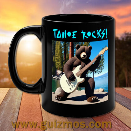 Tahoe Rocks! Bear - 11oz Black Mug