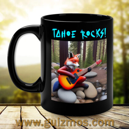 Tahoe Rocks! Fox - 11oz Black Mug