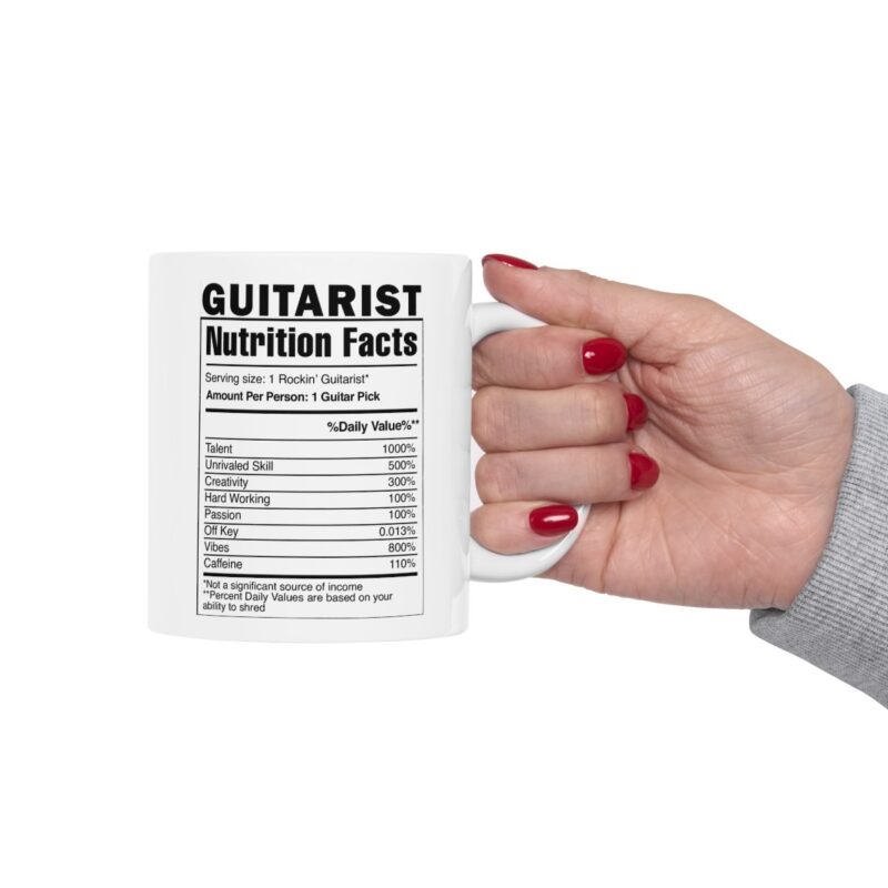 Guitarist Nutrition Mug - 11oz - White - Image 9