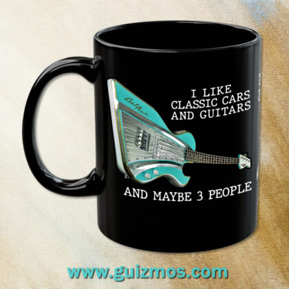 Classic Cars and Guitars - 11oz Black Mug