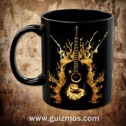 Guitar "Splash" - 11oz Black Mug