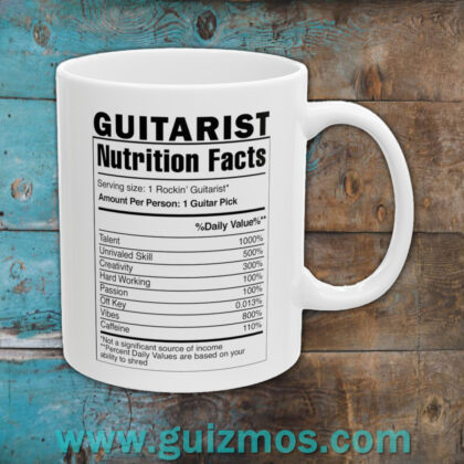 Guitarist Nutrition Mug - 11oz - White
