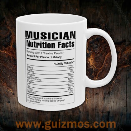 Musician Nutrition Mug - 11oz - White