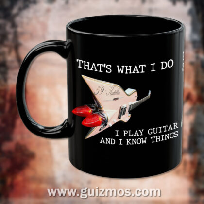 Katillac Play Guitar Know Things - 11oz Black Mug