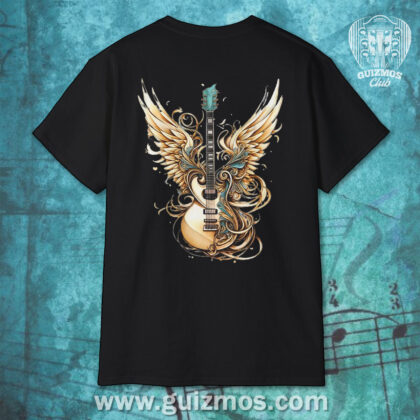 Turquoise/Gold Wing Guitar - Unisex Ultra Cotton Tee