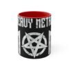 Heavy Metal Mom Accent Mug | Black/Red Handle & Interior | Perfect Metal Moms!