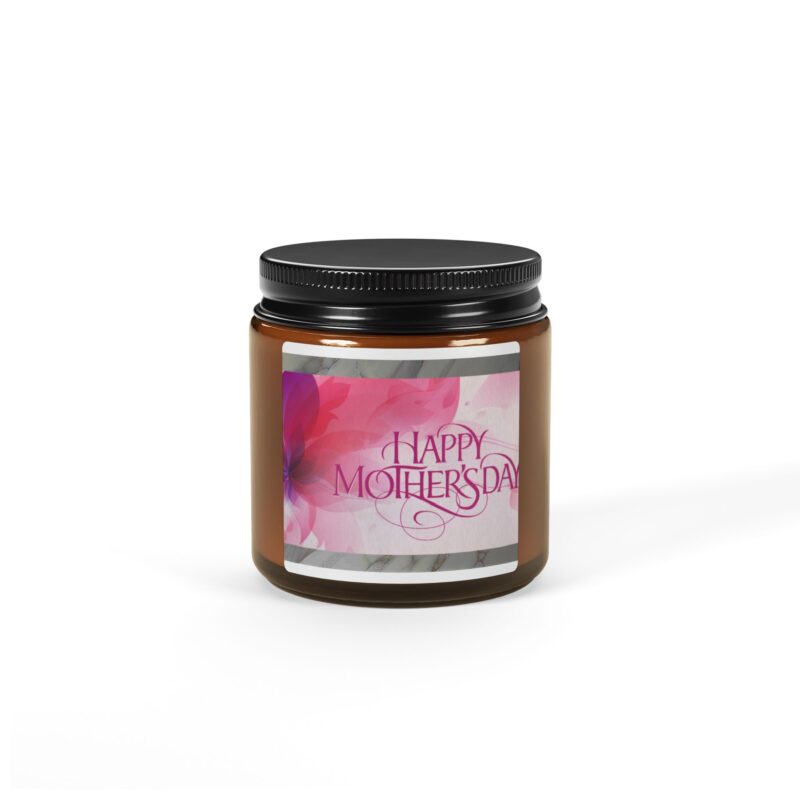 Happy Mother's Day Floral - Soy Candle in Seven Delicious Scents - Amber Jar - Image 2