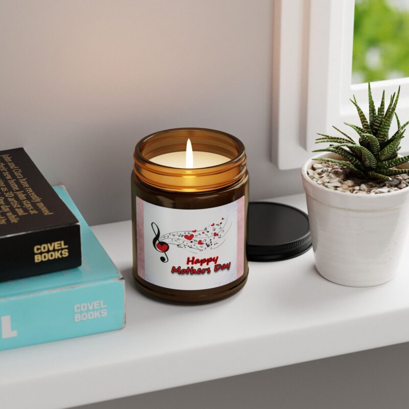 Happy Mother's Day Music Hearts - Soy Candle in Seven Delicious Scents - Amber Jar - Image 9
