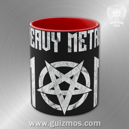 Heavy Metal Mom Accent Mug | Black/Red Handle & Interior | Perfect Metal Moms!