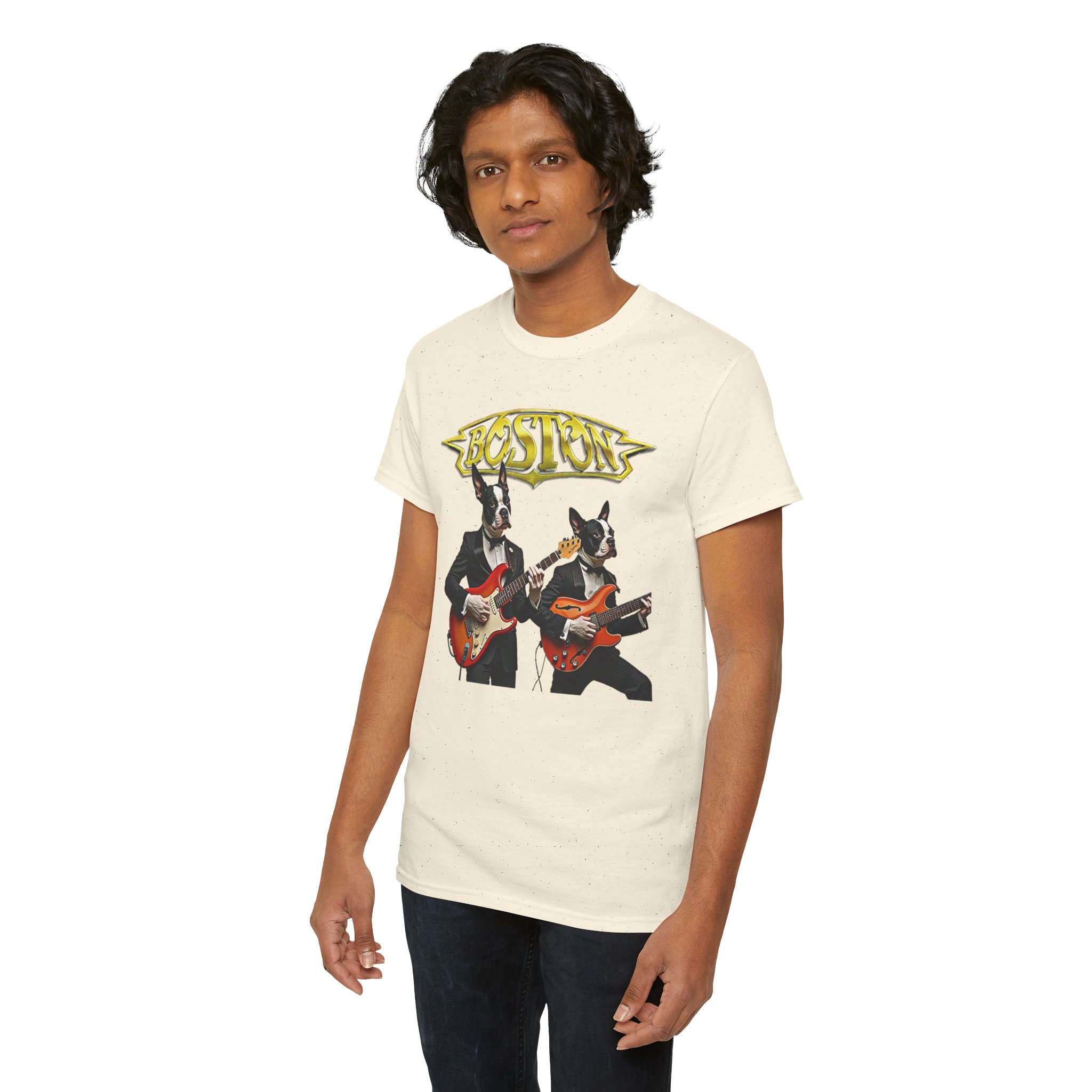 Boston Guitar Dogs Unisex T-Shirt – Vintage Band Graphic Tee - Image 7