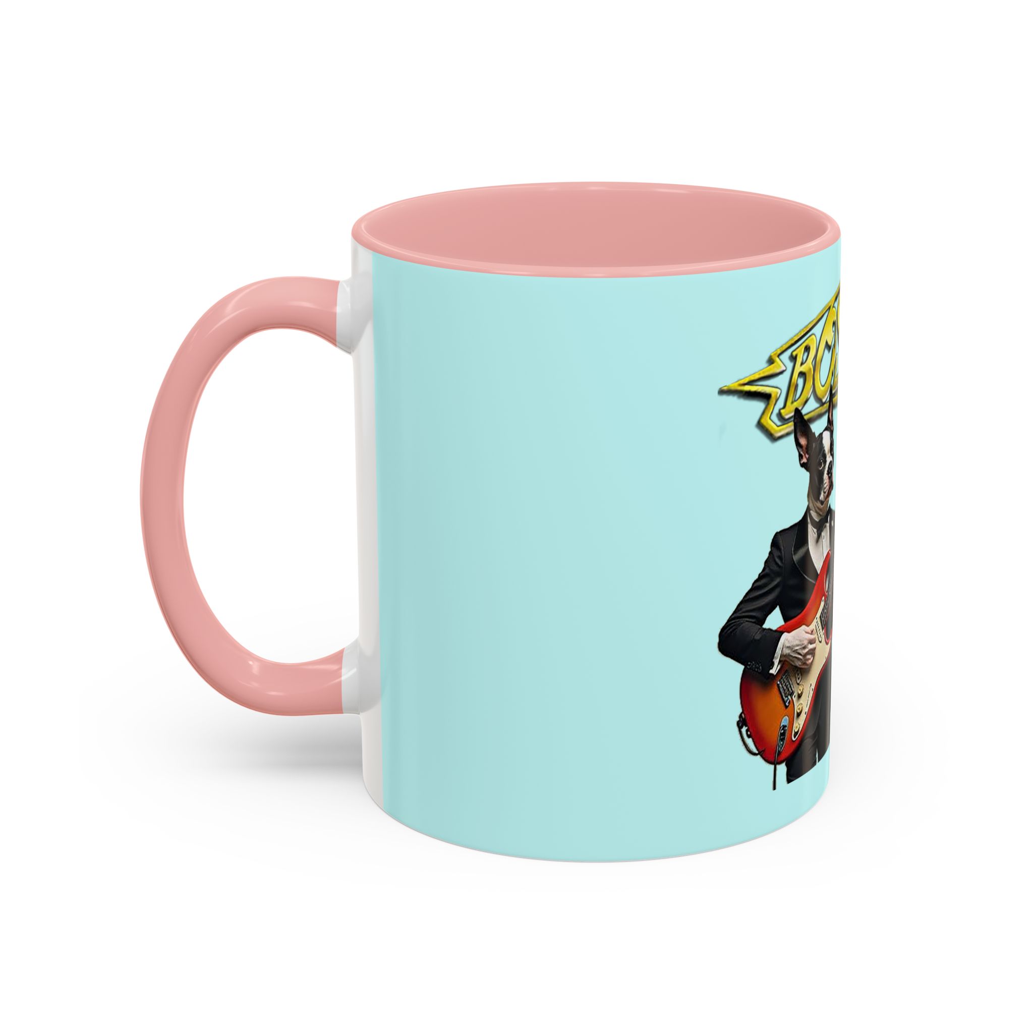Boston Band Dogs Accent Mug – Boston Terrier Rock Music Gift for Music Lovers - (Light Blue) - Image 9