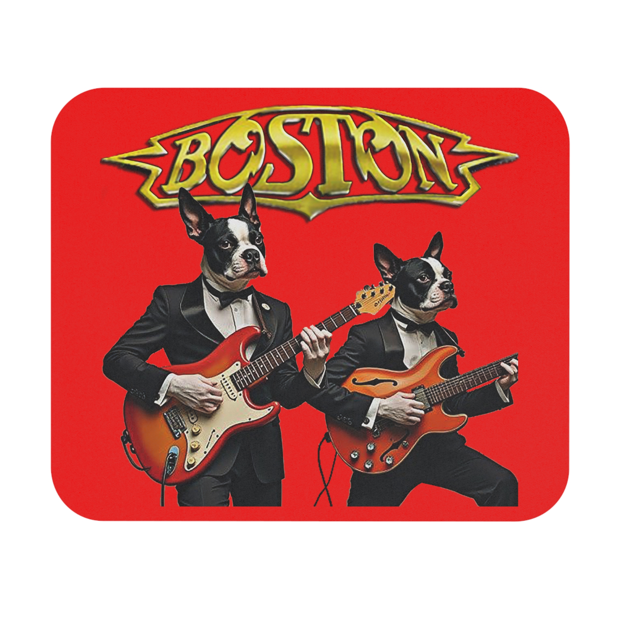 Boston Rock Dogs Mouse Pad (Rectangle) - Red