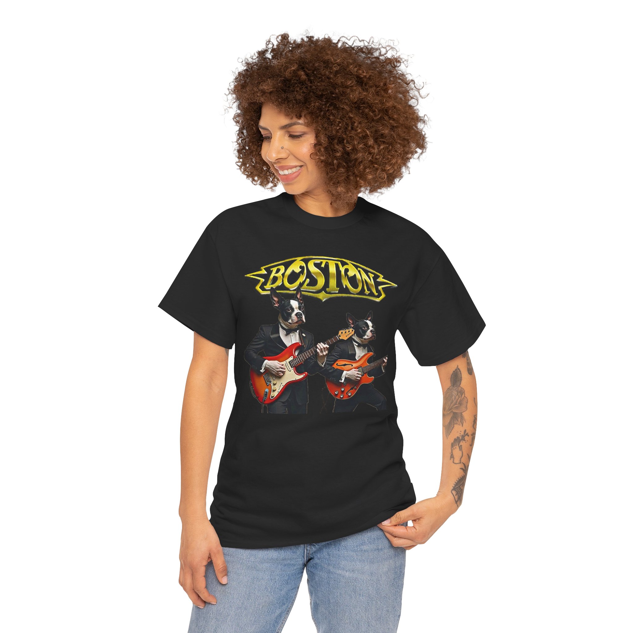 Boston Guitar Dogs Unisex T-Shirt – Vintage Band Graphic Tee - Image 11