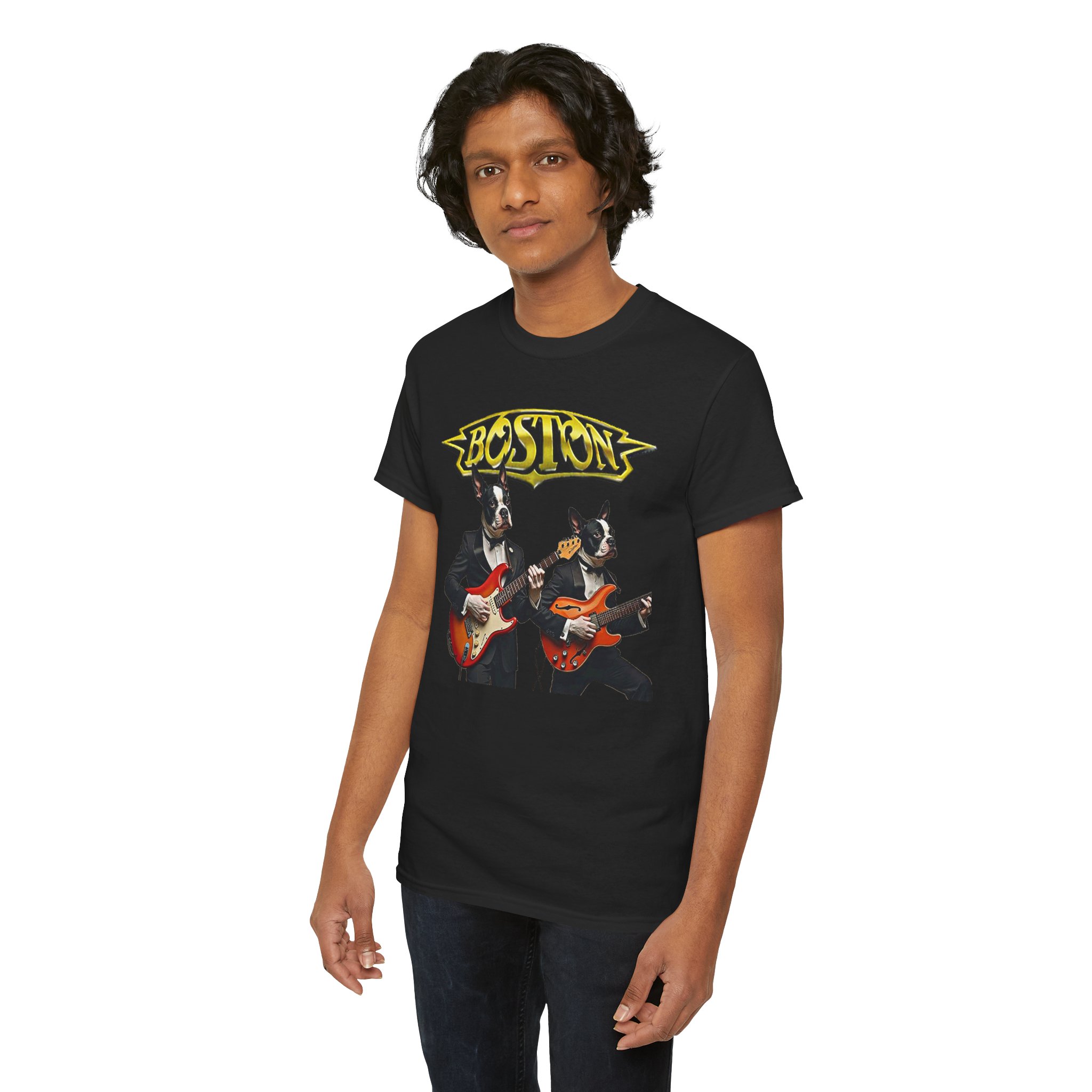 Boston Guitar Dogs Unisex T-Shirt – Vintage Band Graphic Tee - Image 15