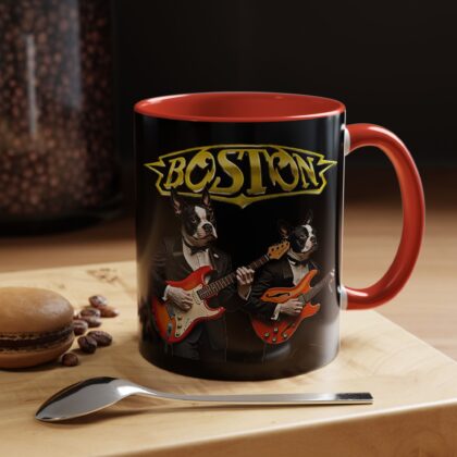 Boston Rock Dogs Accent Mug — Coffee Cup for Music and Dog Lovers - (Black)