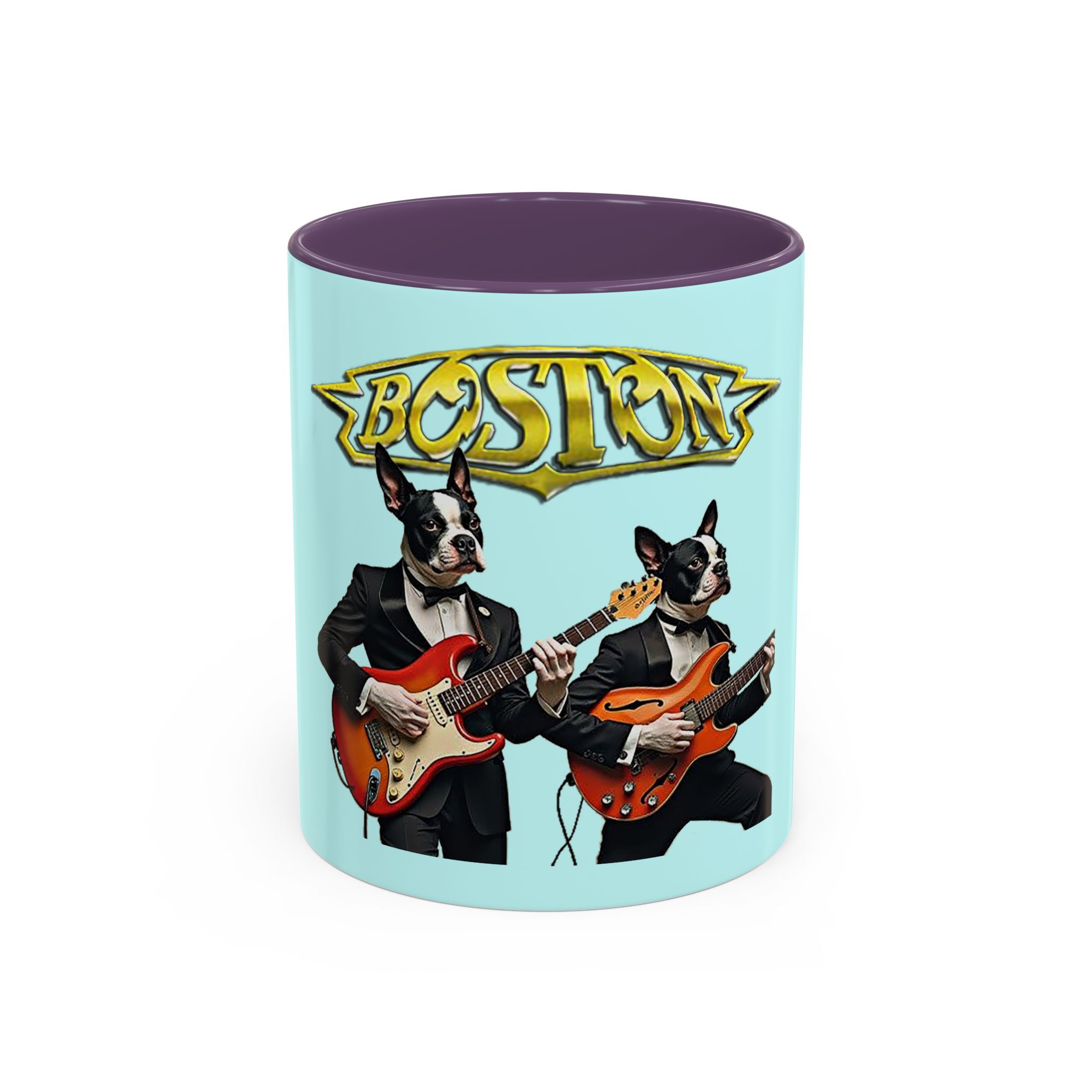 Boston Band Dogs Accent Mug – Boston Terrier Rock Music Gift for Music Lovers - (Light Blue) - Image 15