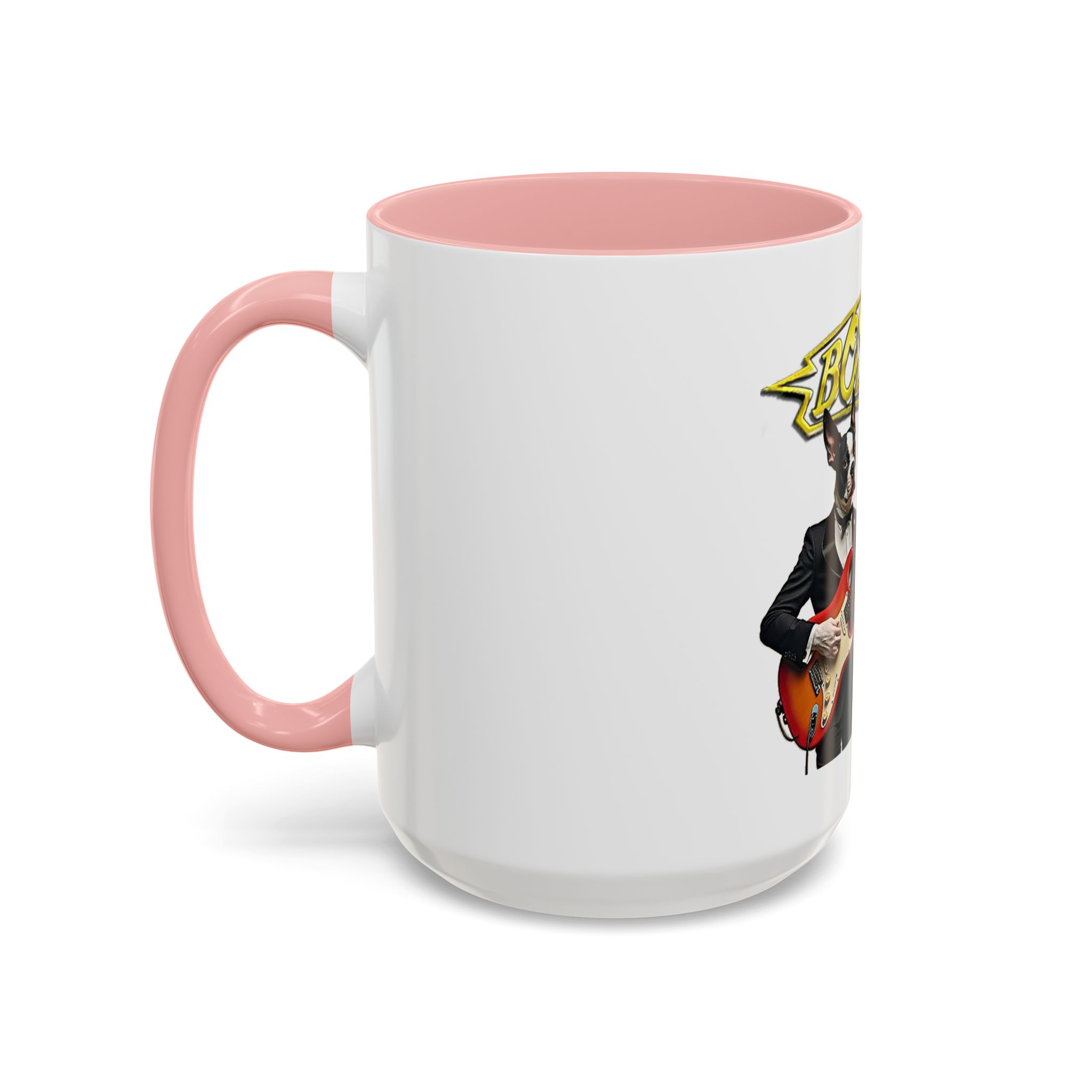 Boston Band Dogs Accent Coffee Mug – Guitarist Boston Terrier Rock Music Gift - (White) - Image 22