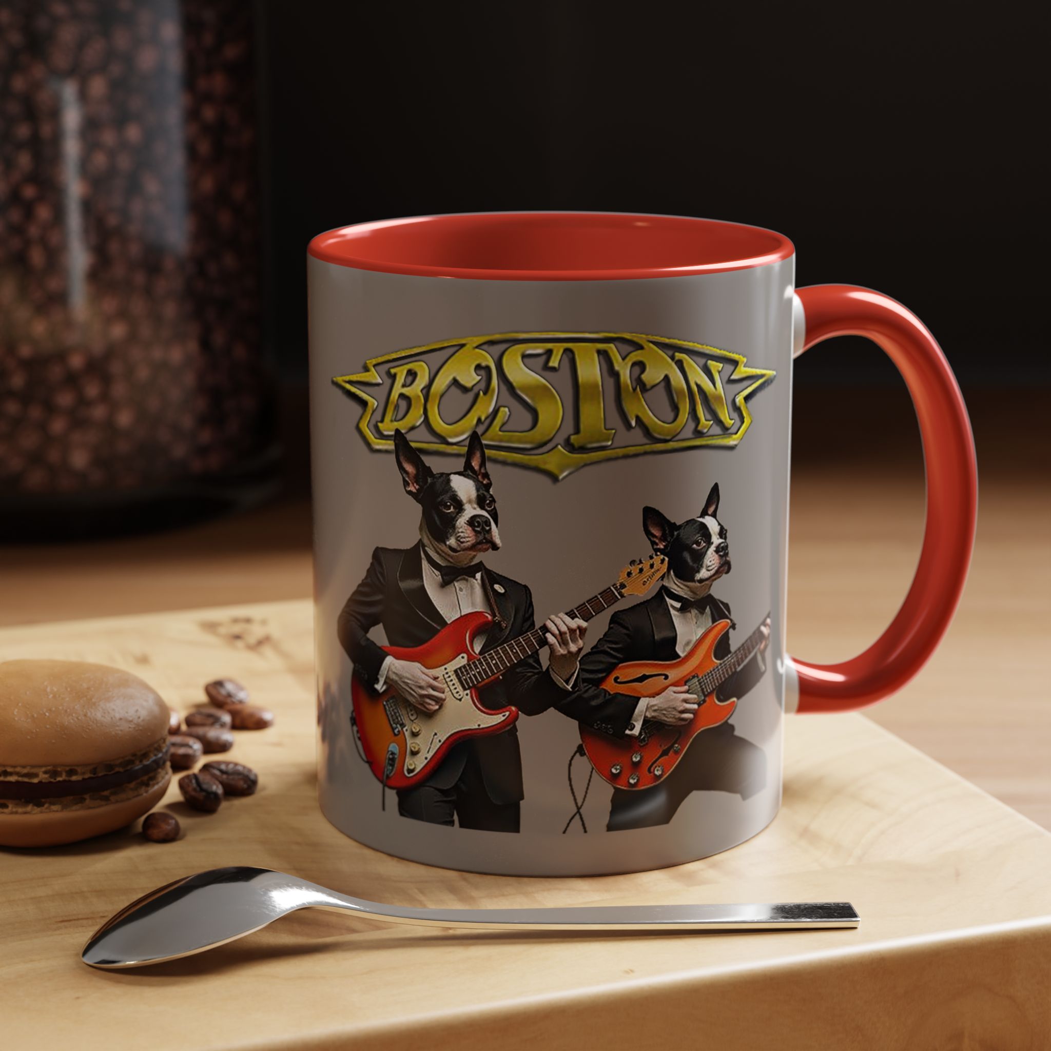 Boston Rock Dogs Accent Mug — Coffee Cup for Music and Dog Lovers - (Gray) - Image 11