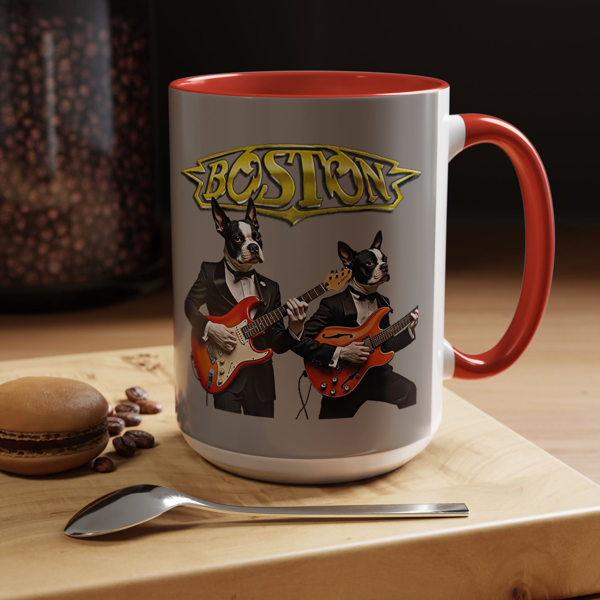 Boston Rock Dogs Accent Mug — Coffee Cup for Music and Dog Lovers - (Gray) - Image 26