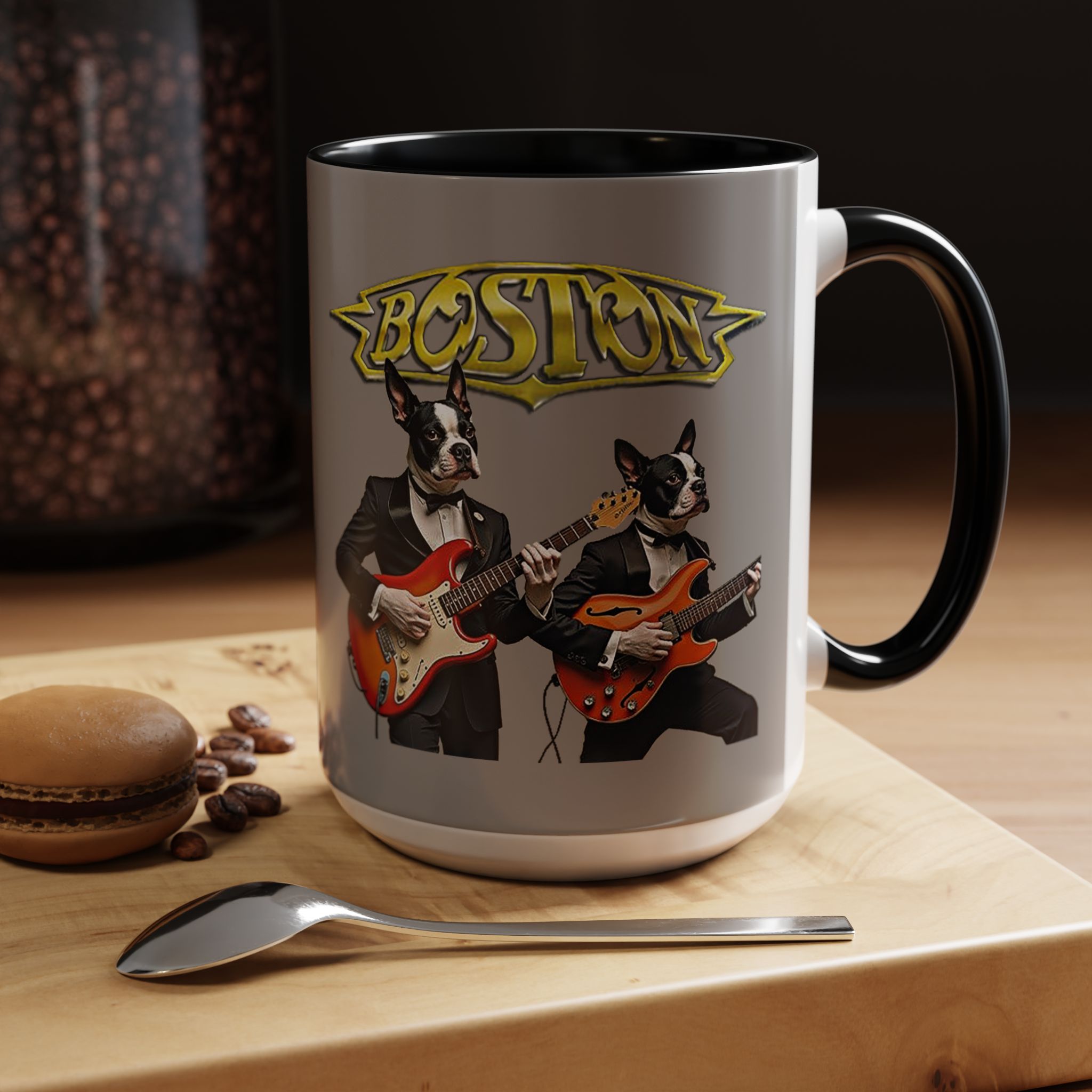 Boston Rock Dogs Accent Mug — Coffee Cup for Music and Dog Lovers - (Gray) - Image 16