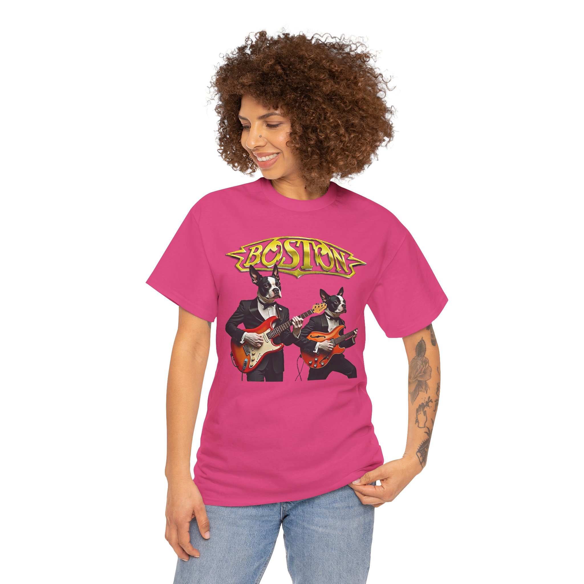 Boston Guitar Dogs Unisex T-Shirt – Vintage Band Graphic Tee - Image 35