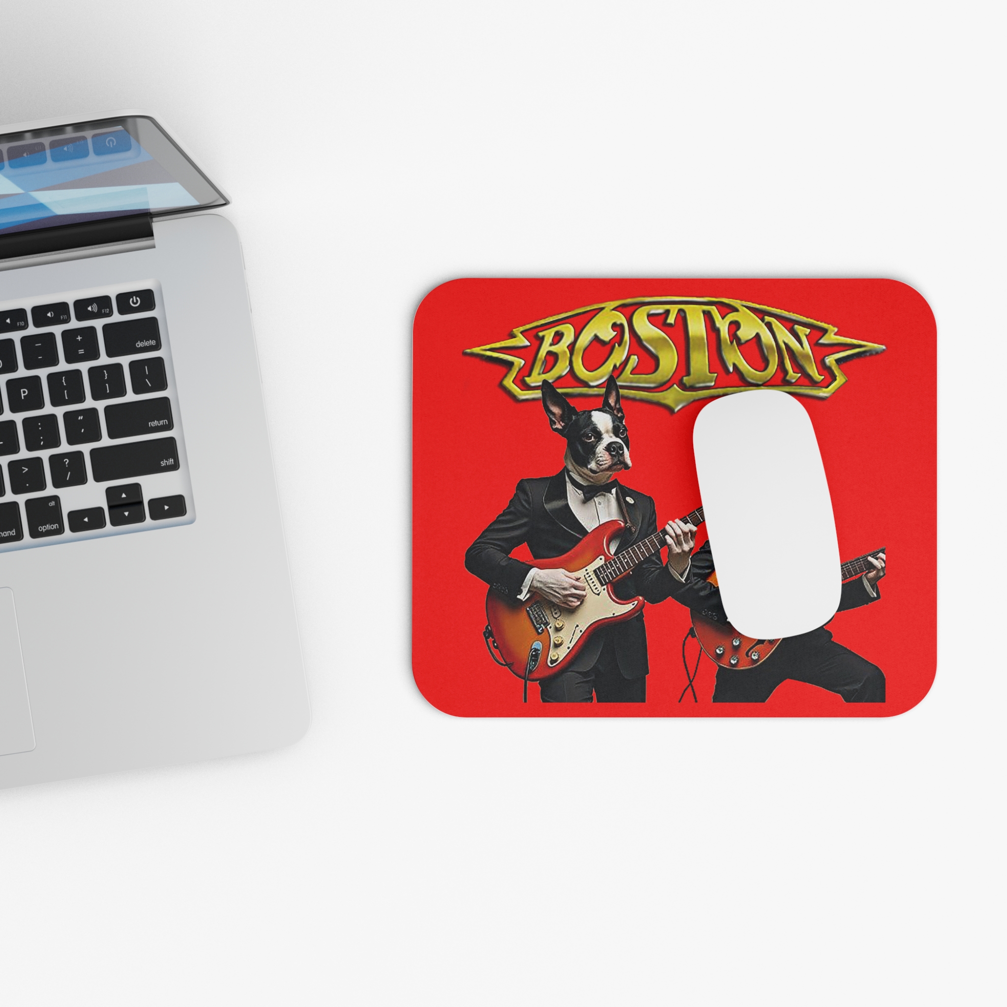 Boston Rock Dogs Mouse Pad (Rectangle) - Red - Image 4
