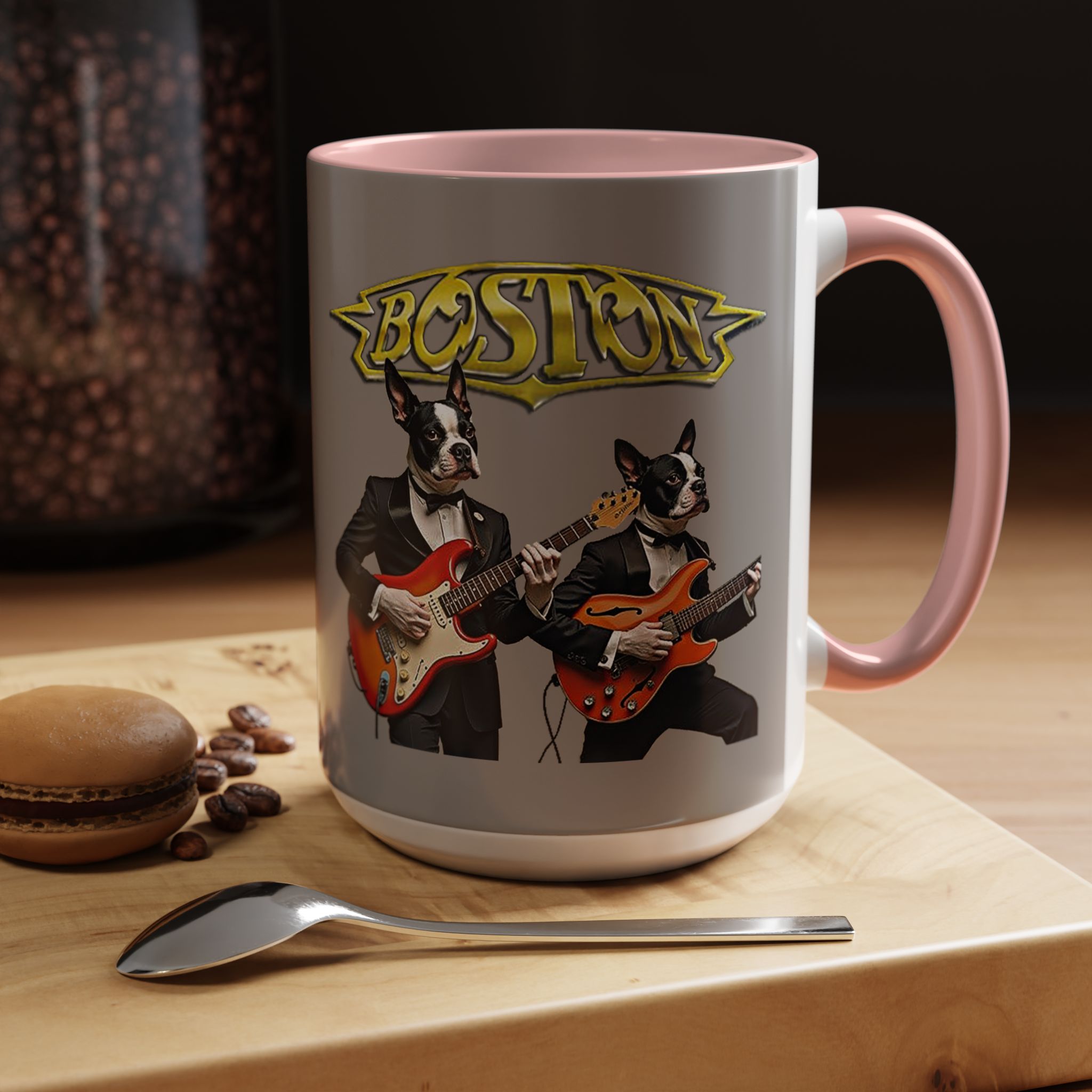 Boston Rock Dogs Accent Mug — Coffee Cup for Music and Dog Lovers - (Gray) - Image 21