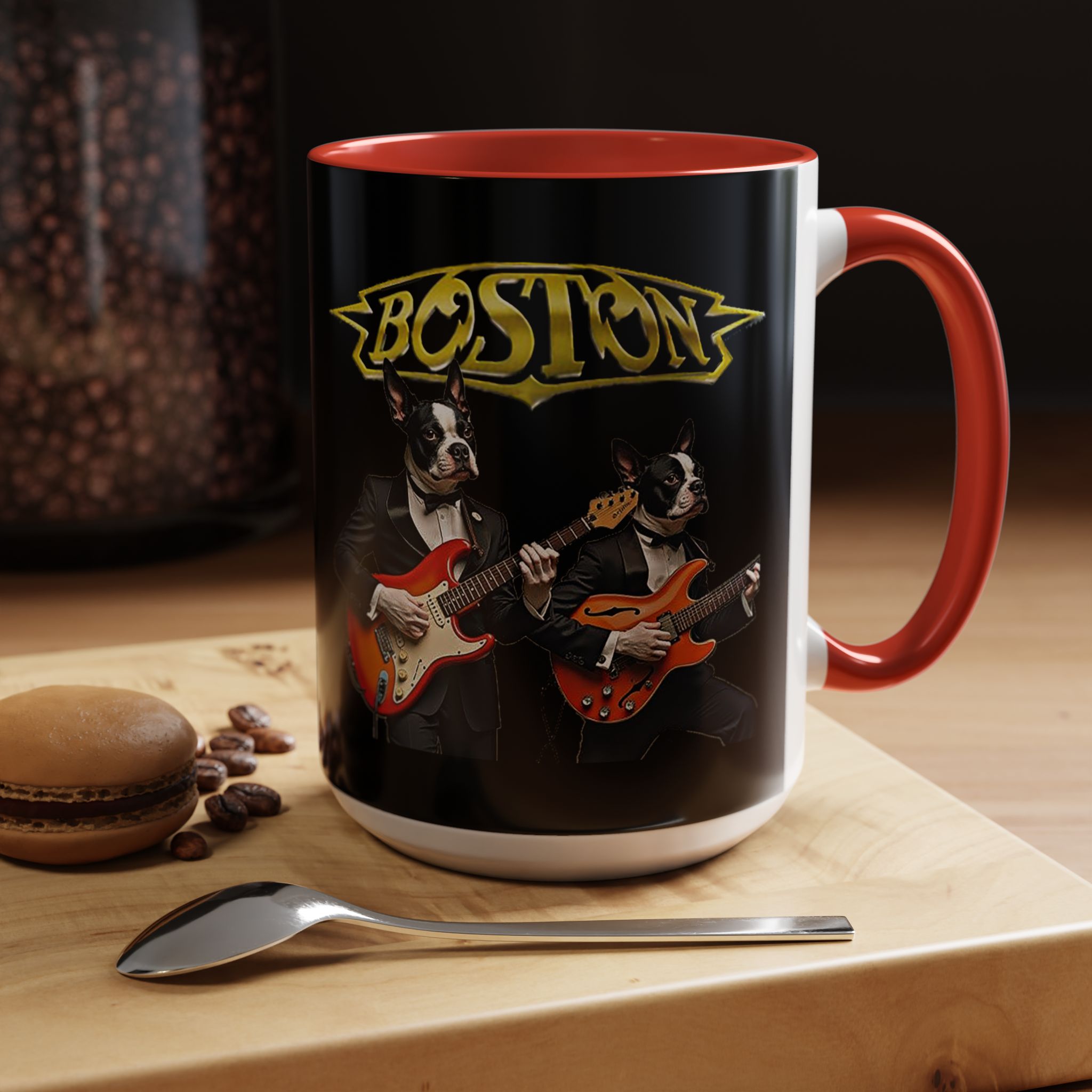 Boston Rock Dogs Accent Mug — Coffee Cup for Music and Dog Lovers - (Black) - Image 30
