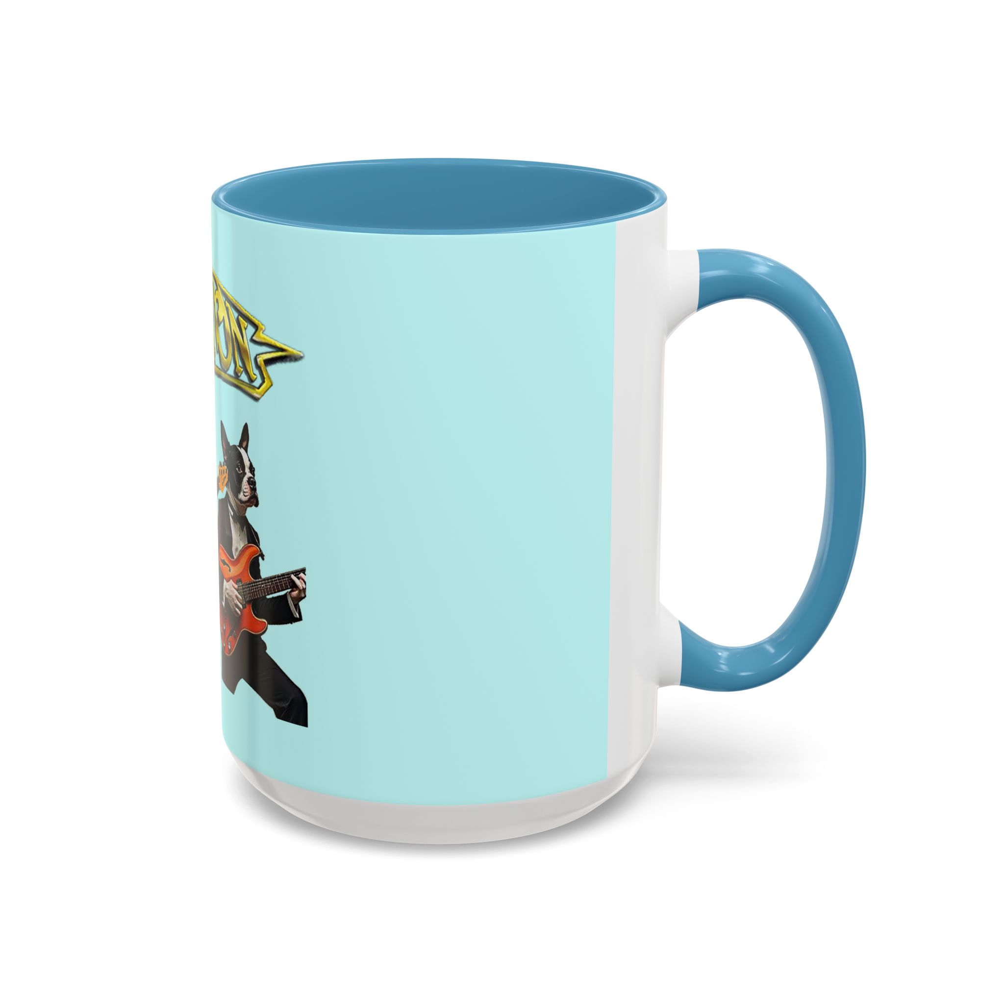 Boston Band Dogs Accent Mug – Boston Terrier Rock Music Gift for Music Lovers - (Light Blue) - Image 11