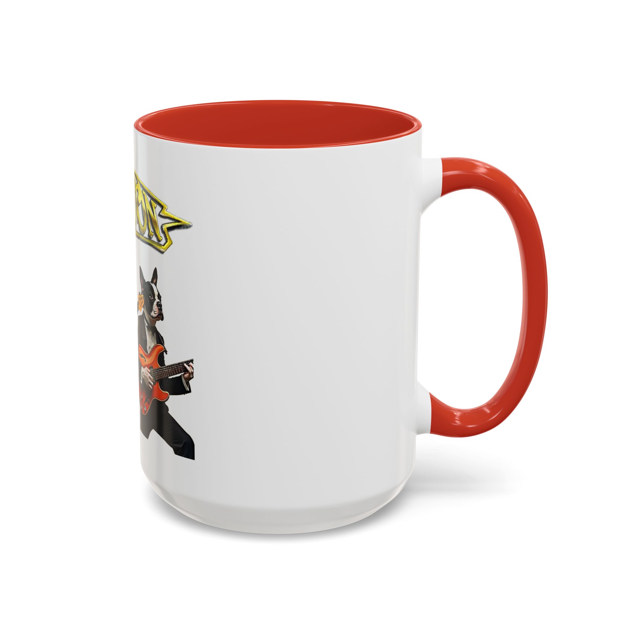 Boston Band Dogs Accent Coffee Mug – Guitarist Boston Terrier Rock Music Gift - (White) - Image 26
