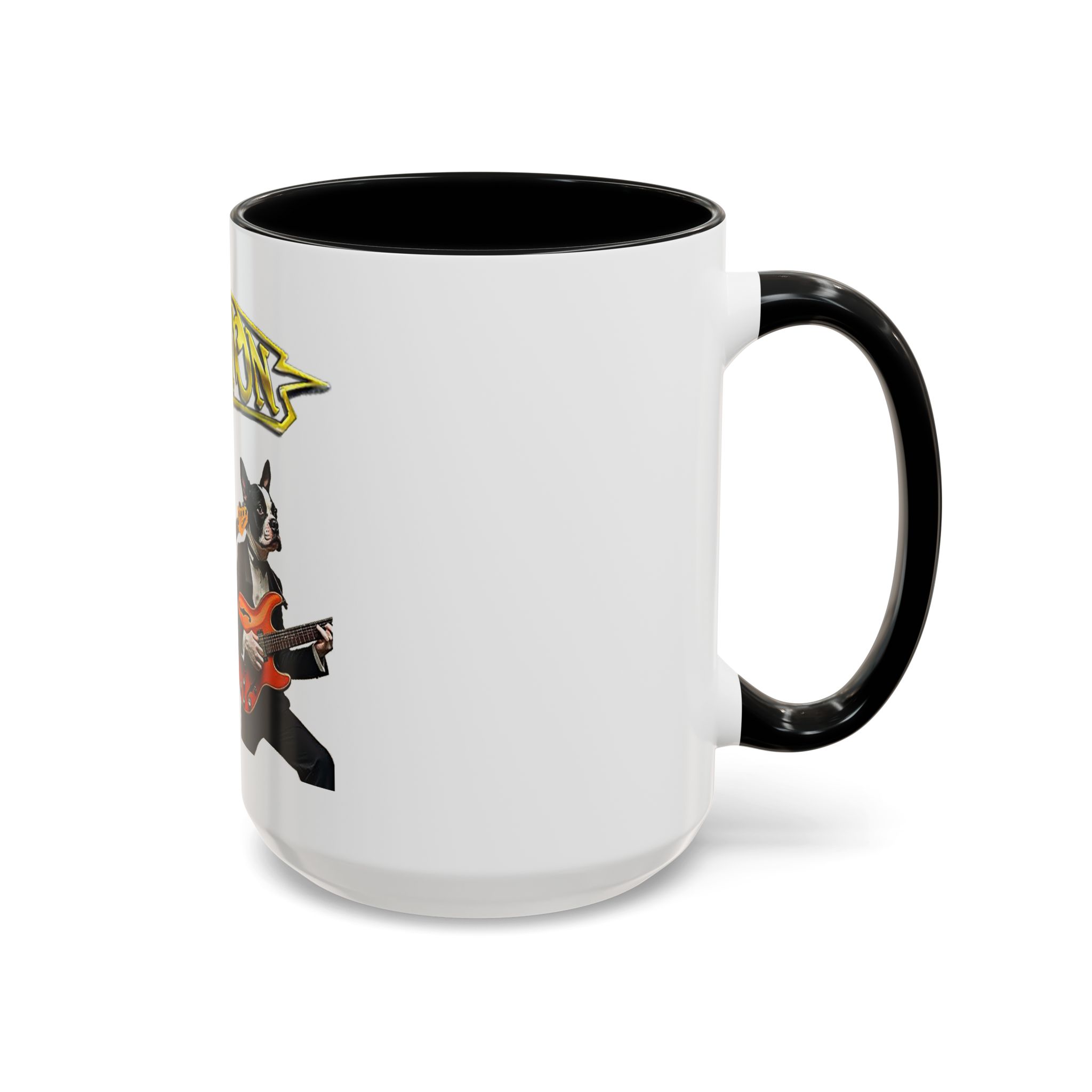 Boston Band Dogs Accent Coffee Mug – Guitarist Boston Terrier Rock Music Gift - (White) - Image 17