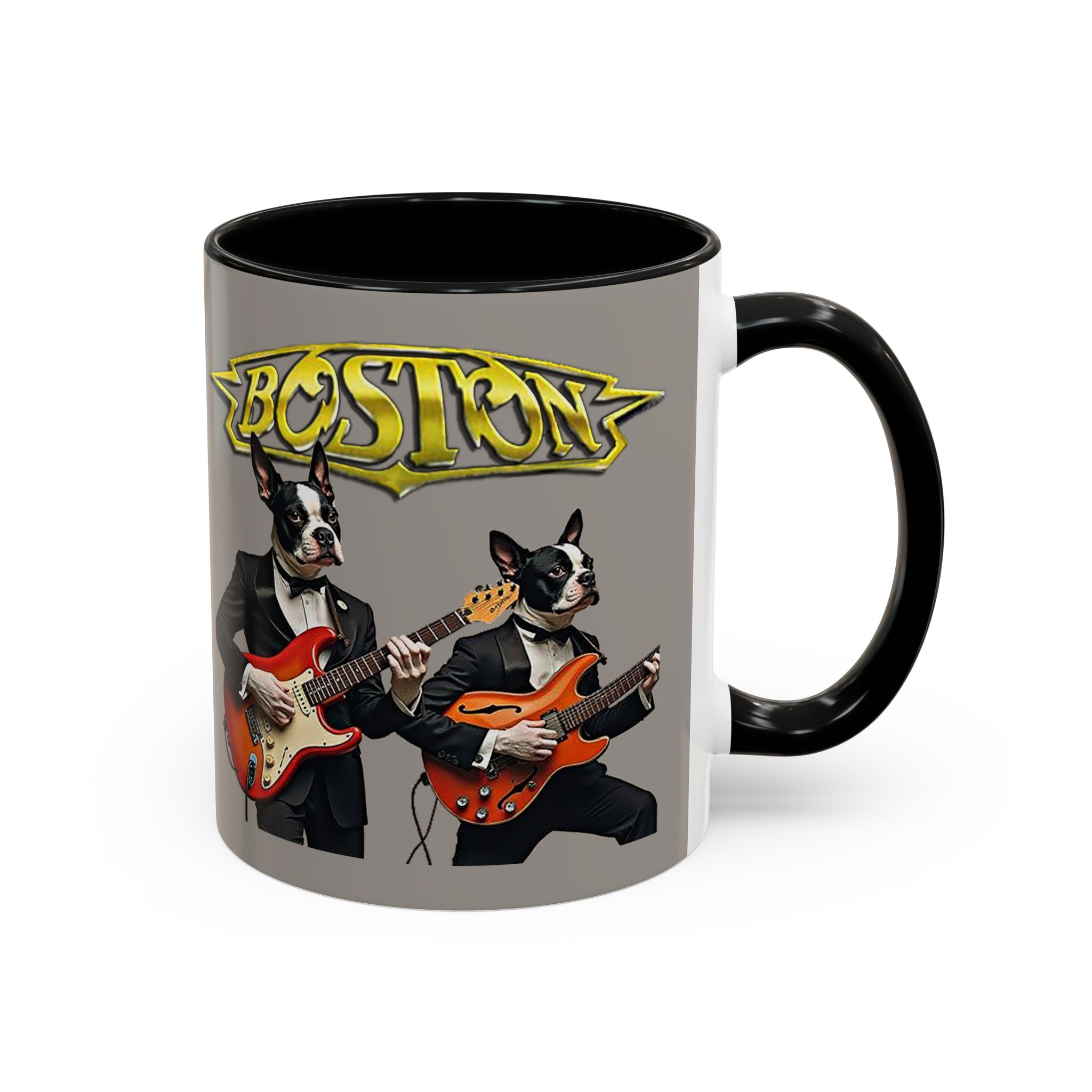 Boston Rock Dogs Accent Mug — Coffee Cup for Music and Dog Lovers - (Gray) - Image 5