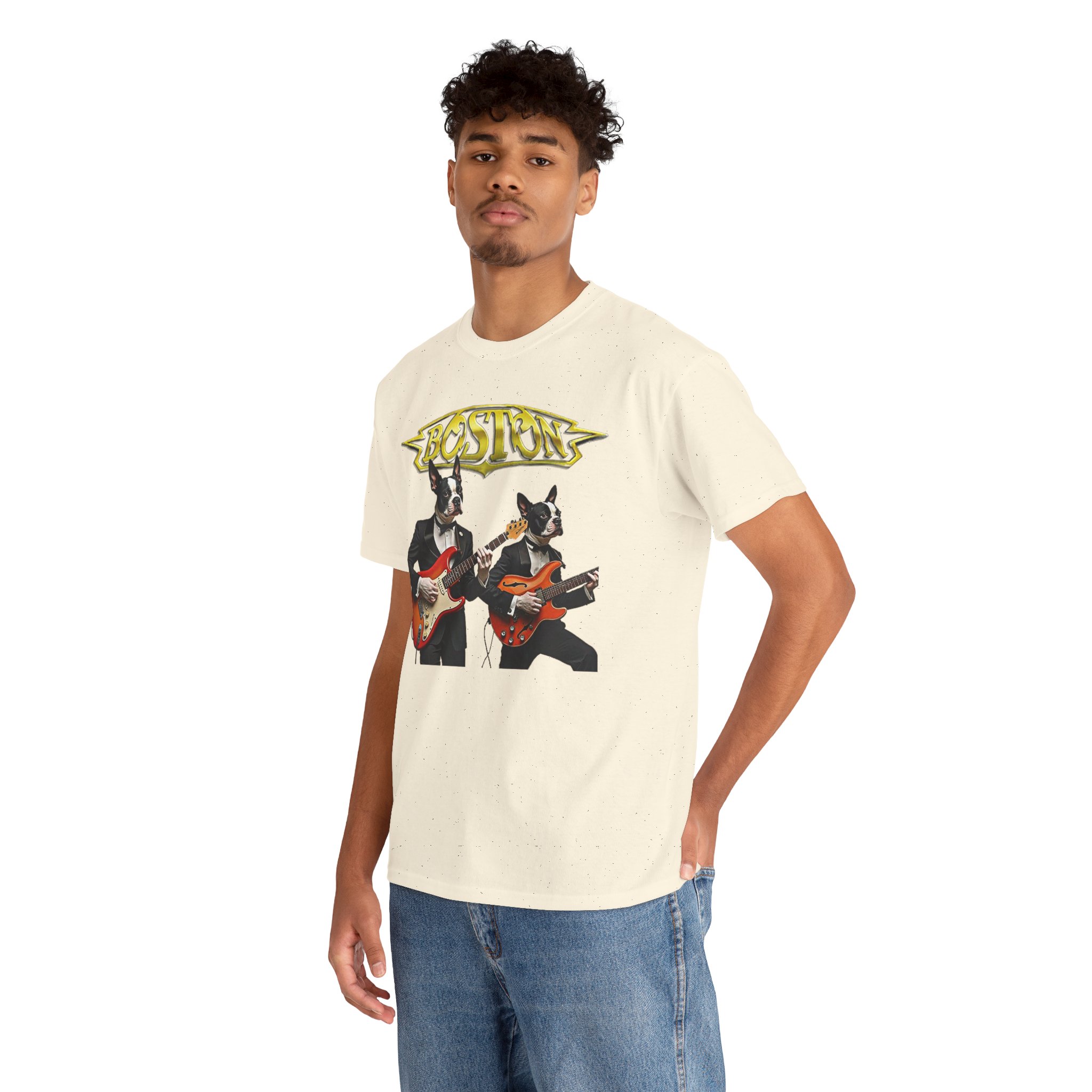Boston Guitar Dogs Unisex T-Shirt – Vintage Band Graphic Tee - Image 5