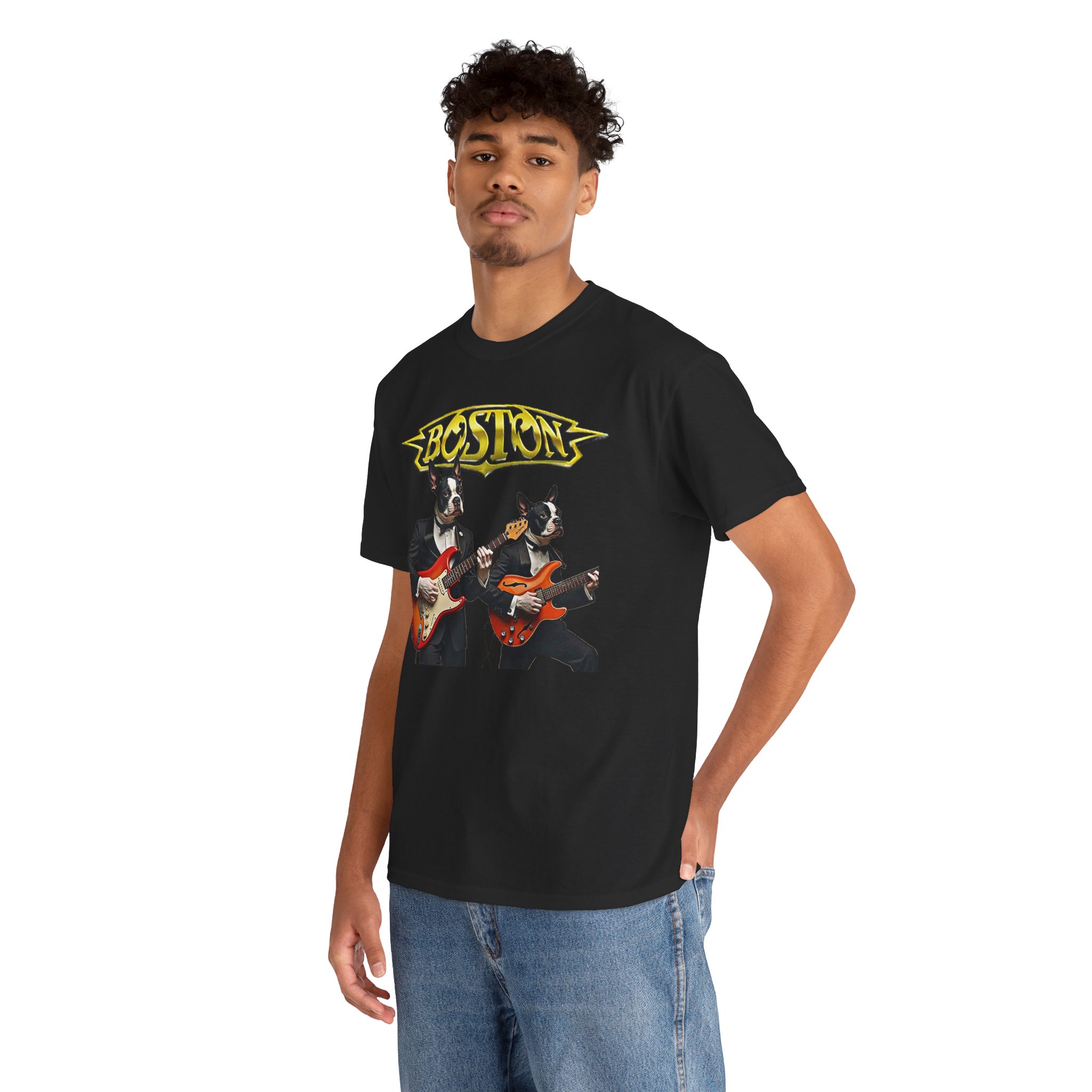 Boston Guitar Dogs Unisex T-Shirt – Vintage Band Graphic Tee - Image 13