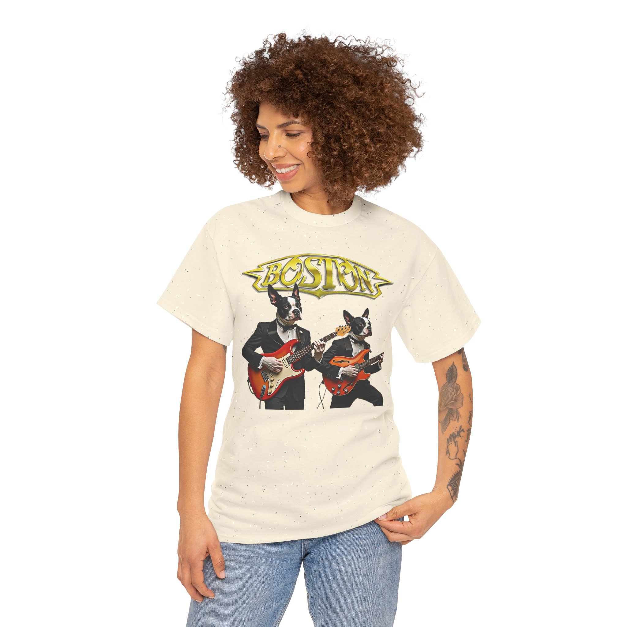 Boston Guitar Dogs Unisex T-Shirt – Vintage Band Graphic Tee - Image 3