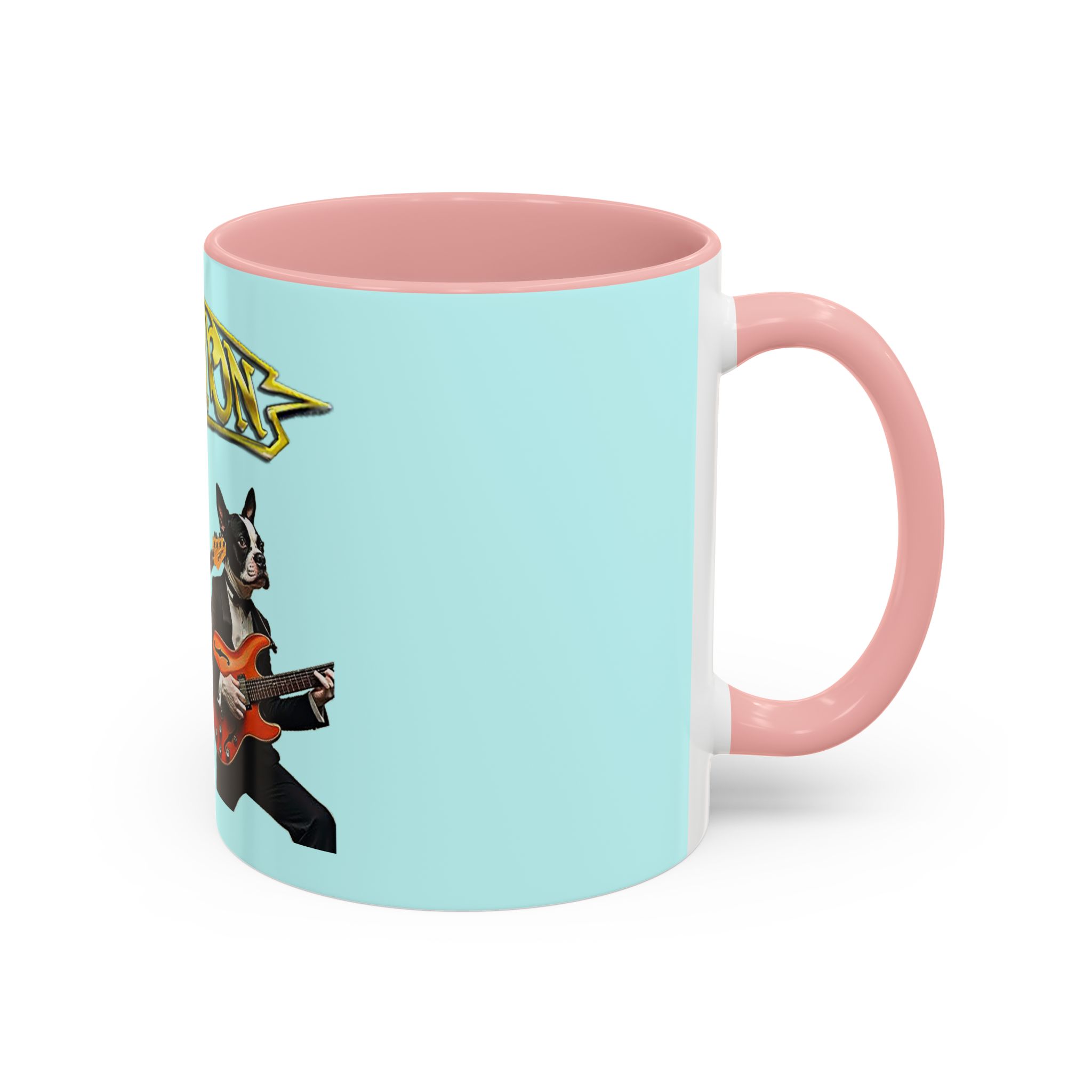 Boston Band Dogs Accent Mug – Boston Terrier Rock Music Gift for Music Lovers - (Light Blue) - Image 10