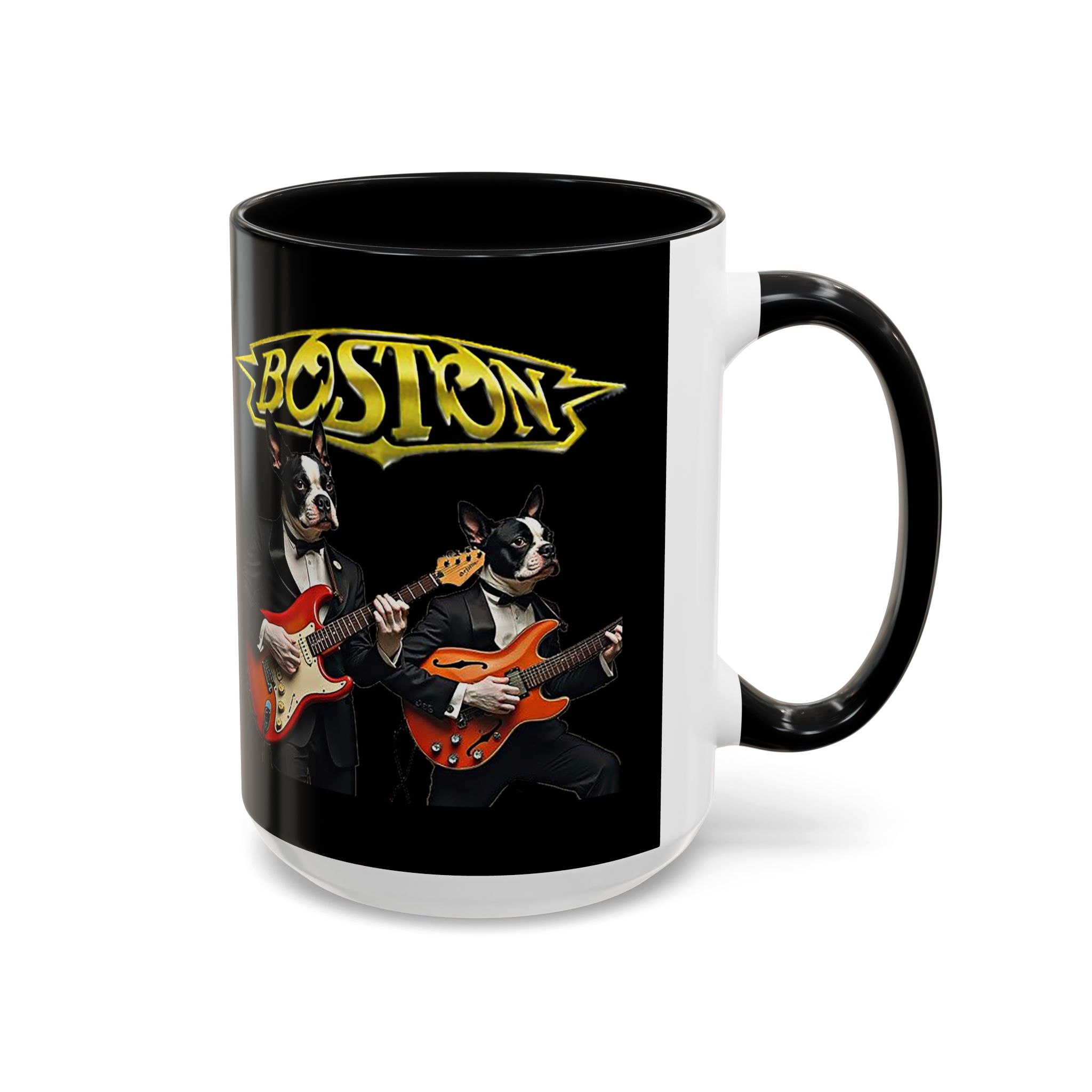 Boston Rock Dogs Accent Mug — Coffee Cup for Music and Dog Lovers - (Black) - Image 18