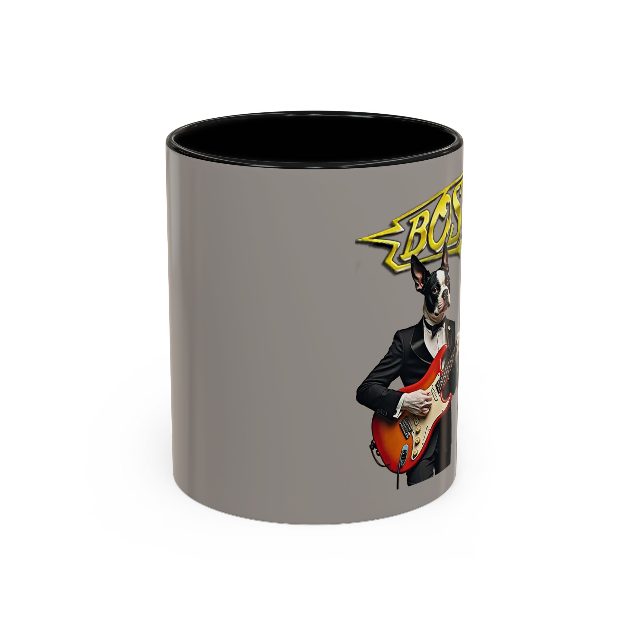 Boston Rock Dogs Accent Mug — Coffee Cup for Music and Dog Lovers - (Gray) - Image 2